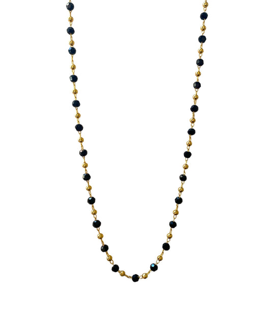 Black Stripped Chain, Gold Vermeil