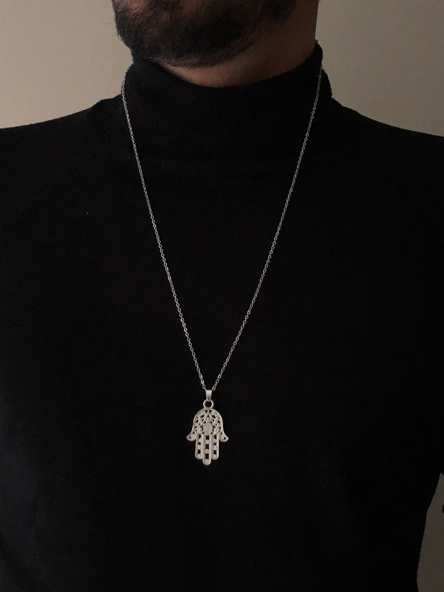 Hamsa Pendant, Sterling Silver